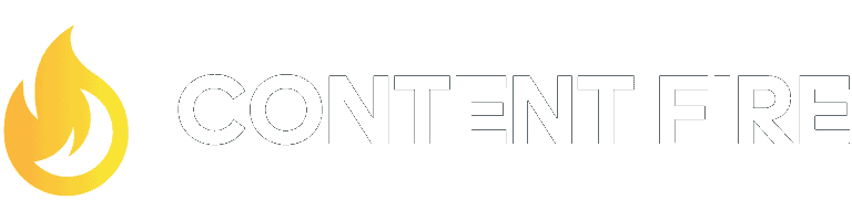 ContentFire.co logo with white text